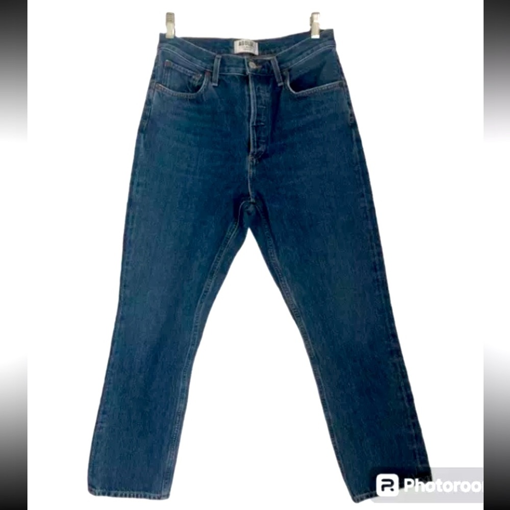 Agolde Women's Straight Leg Jeans in Dark Blue - Picture 2 of 9